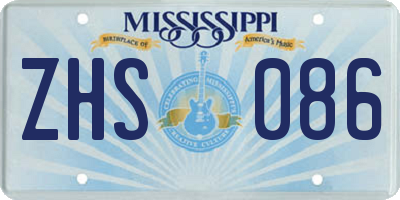 MS license plate ZHS086