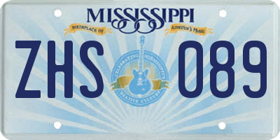 MS license plate ZHS089