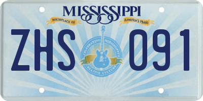 MS license plate ZHS091