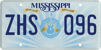 MS license plate ZHS096