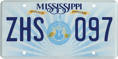 MS license plate ZHS097