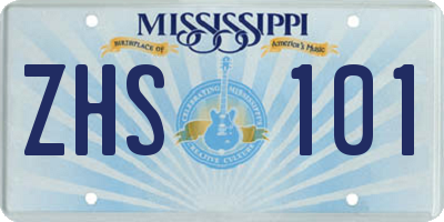 MS license plate ZHS101