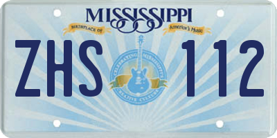 MS license plate ZHS112