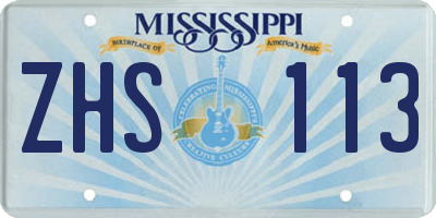 MS license plate ZHS113