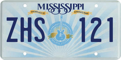 MS license plate ZHS121