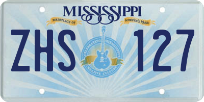 MS license plate ZHS127