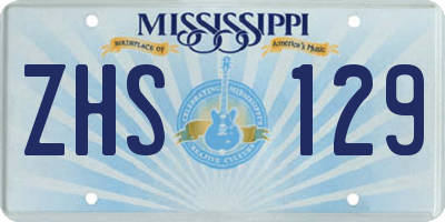 MS license plate ZHS129