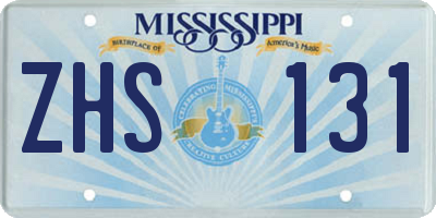 MS license plate ZHS131