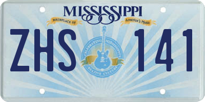 MS license plate ZHS141