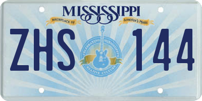 MS license plate ZHS144