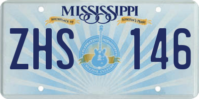 MS license plate ZHS146