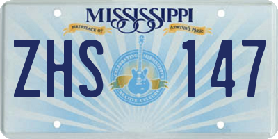 MS license plate ZHS147