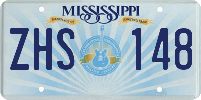 MS license plate ZHS148