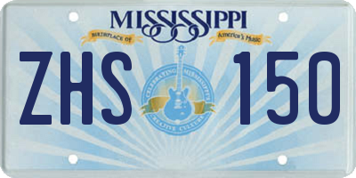 MS license plate ZHS150
