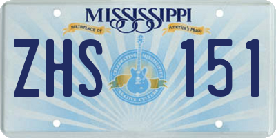 MS license plate ZHS151