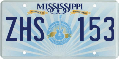 MS license plate ZHS153