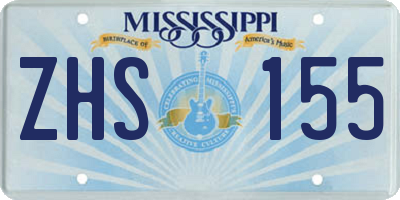 MS license plate ZHS155