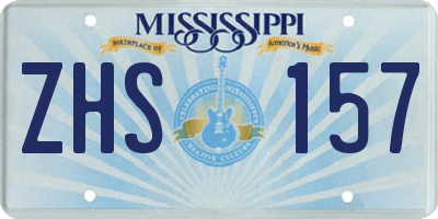 MS license plate ZHS157
