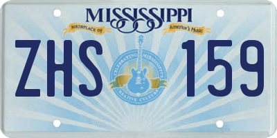MS license plate ZHS159