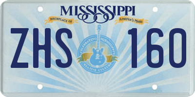 MS license plate ZHS160