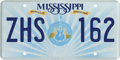 MS license plate ZHS162