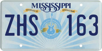 MS license plate ZHS163
