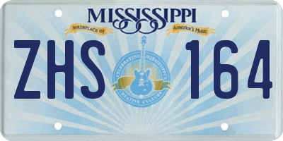 MS license plate ZHS164