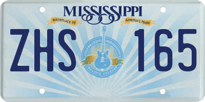 MS license plate ZHS165