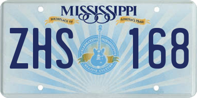 MS license plate ZHS168