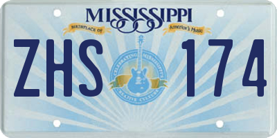 MS license plate ZHS174