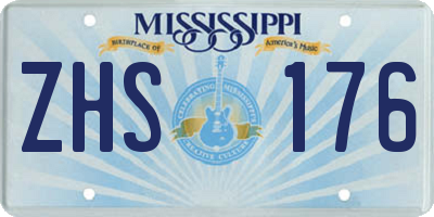 MS license plate ZHS176