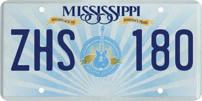 MS license plate ZHS180