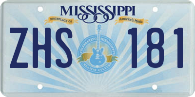 MS license plate ZHS181