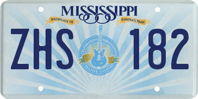 MS license plate ZHS182
