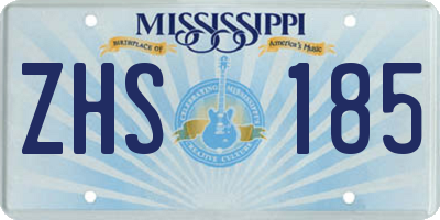MS license plate ZHS185