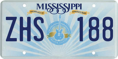 MS license plate ZHS188