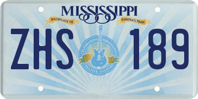 MS license plate ZHS189