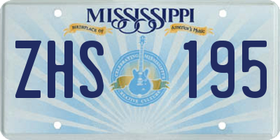 MS license plate ZHS195