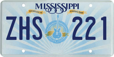 MS license plate ZHS221