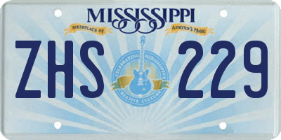 MS license plate ZHS229
