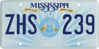 MS license plate ZHS239