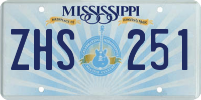 MS license plate ZHS251