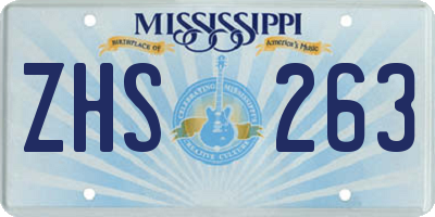 MS license plate ZHS263