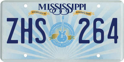 MS license plate ZHS264