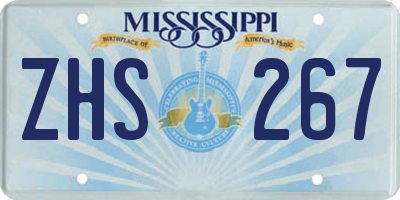 MS license plate ZHS267