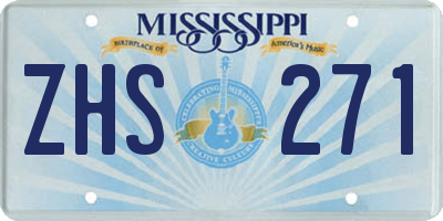 MS license plate ZHS271