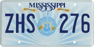 MS license plate ZHS276