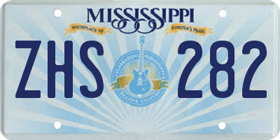 MS license plate ZHS282