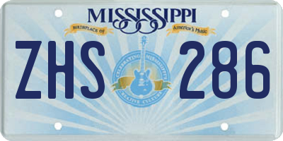 MS license plate ZHS286