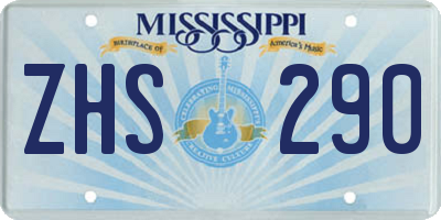MS license plate ZHS290